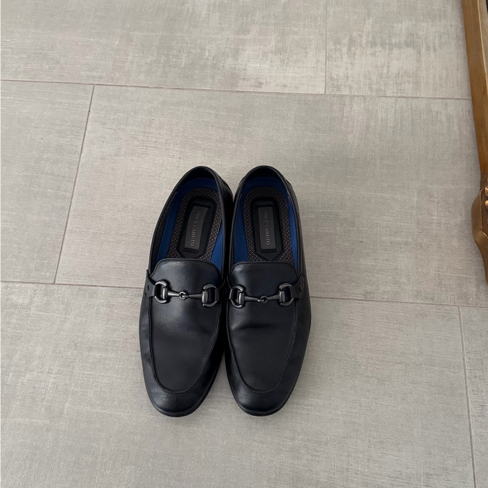 Vince Camuto Black Leather Bit Loafers